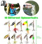 10-Pack Spinnerbait Kit for Bass and Trout