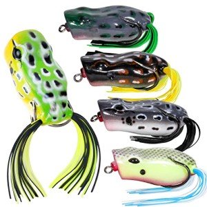 RUNCL Topwater Frog Lures - 5PCS Silicone Bass Bait