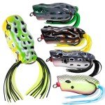 RUNCL Topwater Frog Lures - 5PCS Silicone Bass Bait