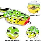 RUNCL Topwater Frog Lures - 5PCS Silicone Bass Bait