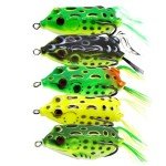 5-Pack Topwater Frog Lures with Bait Box