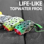 RUNCL Topwater Frog Lures - 5PCS Silicone Bass Bait