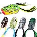 RUNCL Topwater Frog Lures - 5PCS Silicone Bass Bait