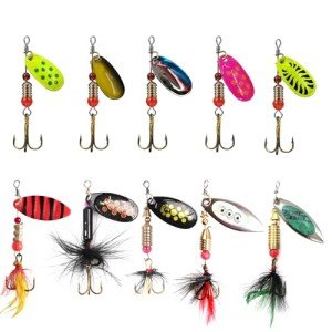 10 Pcs Rooster Tail Fishing Lures - Multi-Color