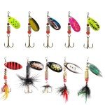 10 Pcs Rooster Tail Fishing Lures - Multi-Color