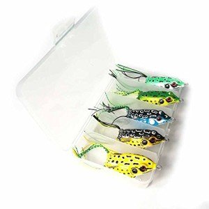 5pcs Topwater Frog Lures for Bass Fishing