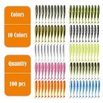 100pcs Paddle Tail Swimbaits Soft Plastic Lures