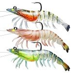TRUSCEND Pre-Rigged Soft Shrimp Fishing Jigs