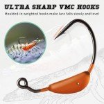 TRUSCEND Pre-Rigged Soft Shrimp Fishing Jigs