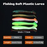 KJEIM 50 PCS Paddle Tail Swimbaits - 3 Inch Lures