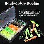 KJEIM 50 PCS Paddle Tail Swimbaits - 3 Inch Lures