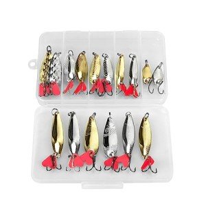 16pcs Metal Spoon Fishing Lures for Bass & Salmon