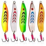 Colorful Hard Spoon Spinner Fishing Lures - 5 Pcs