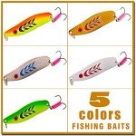 Colorful Hard Spoon Spinner Fishing Lures - 5 Pcs