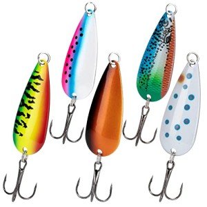 THKFISH Fishing Spoons - 5 Pack Lures for Trout and Bass