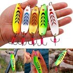 Colorful Hard Spoon Spinner Fishing Lures - 5 Pcs