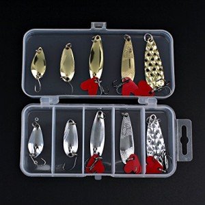 10pcs Metal Fishing Spoon Lures Tackle Kit