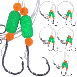 Pompano Surf Fishing Rigs with Double Hooks - 6 Pack