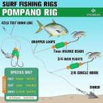 Pompano Surf Fishing Rigs with Double Hooks - 6 Pack