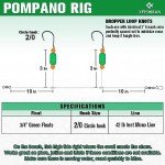 Pompano Surf Fishing Rigs with Double Hooks - 6 Pack