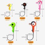 60pc Assorted Fishing Jig Heads with 3D Eyes