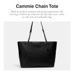 COACH Cammie Leather Chain Tote - Black
