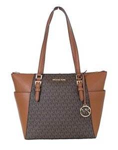 Michael Kors Charlotte Brown Large Zip Tote