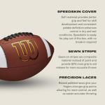 WILSON GST SpeedSkin Football - Brown, Official Size