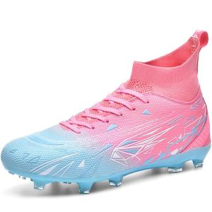 Kids Pink Turf Soccer Cleats for Football Training