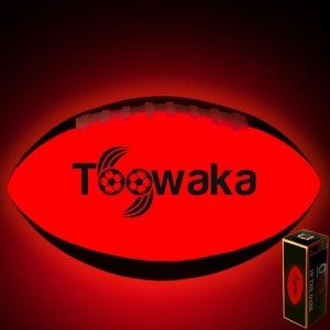 Toowaka Kids Football,Size 3 Glow in The Dark Youth Football-Bright Football with LED Lights Pre-Installed-Night Light up Football Batteries Included