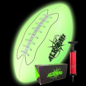 ALKOMI Glow in The Dark Football, Light Up Football, Holographic Football, Glow in Dark Football Youth Size 6, Sports Gifts for Boys