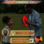 Toowaka Kids Football,Size 3 Glow in The Dark Youth Football-Bright Football with LED Lights Pre-Installed-Night Light up Football Batteries Included