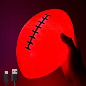 Rechargeable Glow in The Dark Football Light Up LED Ball Perfect for Evening Play,Camping and Beach Fun Outdoor Games Gifts Teen Birthday,Thanksgiving, Ideas Men/Teens