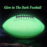 KRTOYUST® Football,Holographic Reflective Glow in The Dark Footballs with Pump for Kids Youth and Adults Gifts - Official Size Synthetic Leather Outdoor Light Up Footballs (Luminous, Size.9)