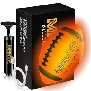 chikro Glow in The Dark Kids Football Size 3 - Football Games for Kids 3-5 - Summer Sports Rugby Ball Toys for Toddlers Ages 4-8 - Cool Birthday Gifts Presents for 3 4 5 6 Year Old Boys Girls