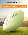 KRTOYUST® Football,Holographic Reflective Glow in The Dark Footballs with Pump for Kids Youth and Adults Gifts - Official Size Synthetic Leather Outdoor Light Up Footballs (Luminous, Size.9)