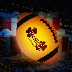 MCNICK & COMPANY LED Glow in The Dark Football - Light Up Football for Kids - Glow Dark Football PreInstalled Battery - Football Gift Idea - Youth Nighttime Football