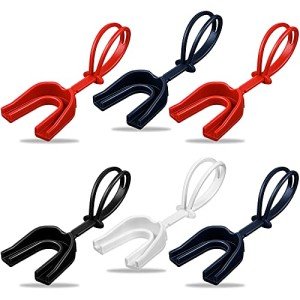 6 Pack Strapped Mouthguards for Football & Sports