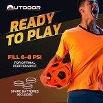 Outdoor Cruiser Light Up Soccer Ball - Waterproof Rubber Construction, Glow in the Dark, Glows Up to 30 Hours with Tap Activation, Complete Set with Pump & Spare Batteries, Official Size 5, Ages 8-15