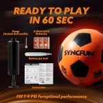 SYNCFUN Glow in The Dark Soccer Ball for Boys, Light Up Soccer Night Soccer Ball Games, Red Glowing Ball, Soccer Ball Accessories Gifts for Teen Boy Toys Ages 3 Old and Up