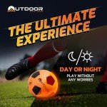 Outdoor Cruiser Light Up Soccer Ball - Waterproof Rubber Construction, Glow in the Dark, Glows Up to 30 Hours with Tap Activation, Complete Set with Pump & Spare Batteries, Official Size 5, Ages 8-15