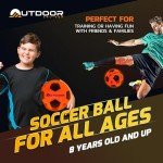 Outdoor Cruiser Light Up Soccer Ball - Waterproof Rubber Construction, Glow in the Dark, Glows Up to 30 Hours with Tap Activation, Complete Set with Pump & Spare Batteries, Official Size 5, Ages 8-15