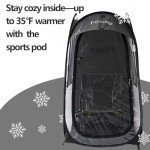 Sports Tent Pop Up Shelter: Flycoop Weather Sports Pod for 1 Person Shelter in Winter Portable Camping Pop up Tents Outdoor Cold Weather Tent Screen Bubble House Pod Tent Shade Sports Tent (Black)