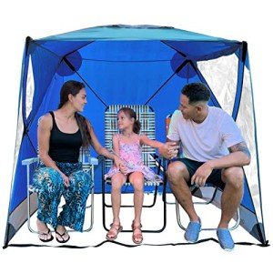 CoverU Sports Tent Pod Sun Protection - Pop Up 2 Person Hot Climate Canopy Shelter - Patent Pending - Blue
