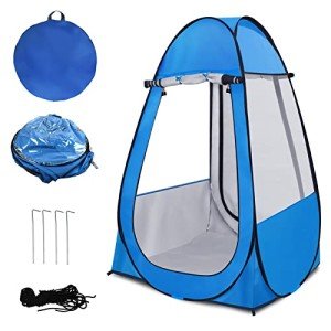 Single Pop Up Tent Pods Sports Fishing, Clear Rainproof Windproof Beach Tent for Wind and Rain in Chilly Weather,Lightweight and Sturdy, Easy Set Up, Outdoor Foldable (Pale Blue)