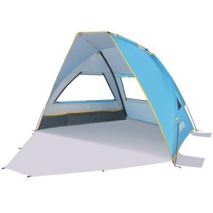 TOBTOS Beach Tent Sun Shelter for 2-3 Person, UPF 50+ UV Protection Beach Canopy, Easy Setup Cabana Portable Beach Shade Tent with Extendable Floor - Blue