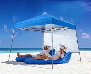 ABCCANOPY Pop Up Canopy Tent-Outdoor Camping Canopy Slant Leg Beach Canopy Tent with Backpack Bag,8 x 8 ft Base / 6 x 6 ft Top,Blue