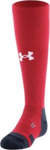 Under Armour Youth Over-The-Calf Socks, Red/Black/White