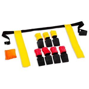 Franklin Sports Flag Football Set - 8 Player Flag Football Belts for Adult + Youth - Adjustable Belts + Field Marker Included - 4 v 4 Set