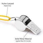 2 Pack Stainless Steel Coach Whistles with Lanyards